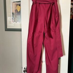 ANTONIO MELANI Pink Wide-Leg Trousers with Adjustable Waist